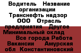 Водитель › Название организации ­ Транснефть надзор, ООО › Отрасль предприятия ­ Другое › Минимальный оклад ­ 25 000 - Все города Работа » Вакансии   . Амурская обл.,Константиновский р-н